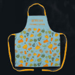 Tablier Citrouille et Motif d'automne Squash<br><div class="desc">Design citrouille et Squash Automne Motif avec courge en butternut dessinée à la main, citrouilles et autres. Prêt à personnaliser avec un modèle configuré pour le nom et le slogan.</div>