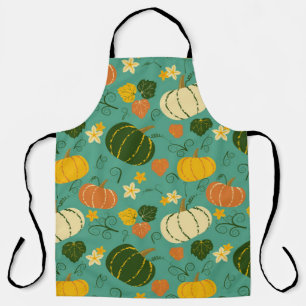 Tablier Citrouille, feuille : motif végétal d'automne