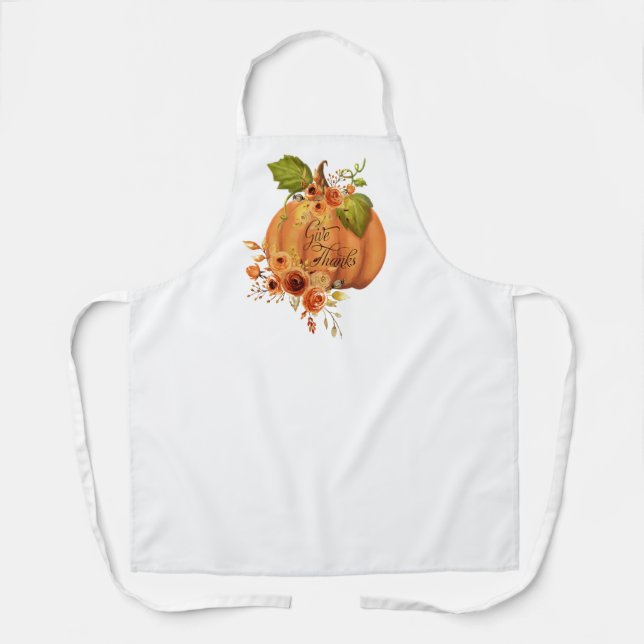 Tablier citrouille florale Remercier  (Recto)