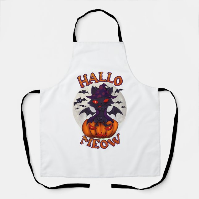 Tablier Citrouille Halloween Catoween (Recto)