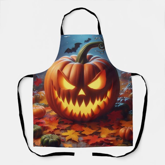 Tablier citrouille/Halloween/chauve-souris éffrayant (Recto)