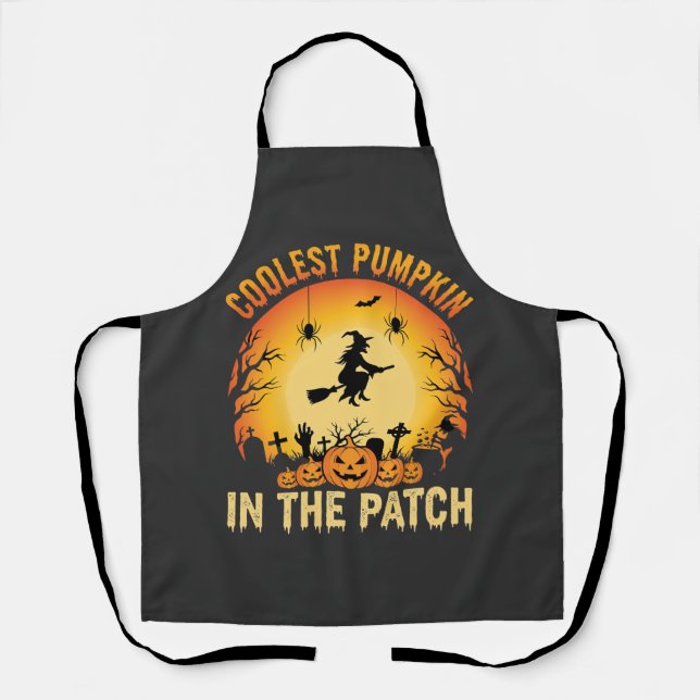 Tablier Citrouille la plus cool d'Halloween dans le patch  (Recto)