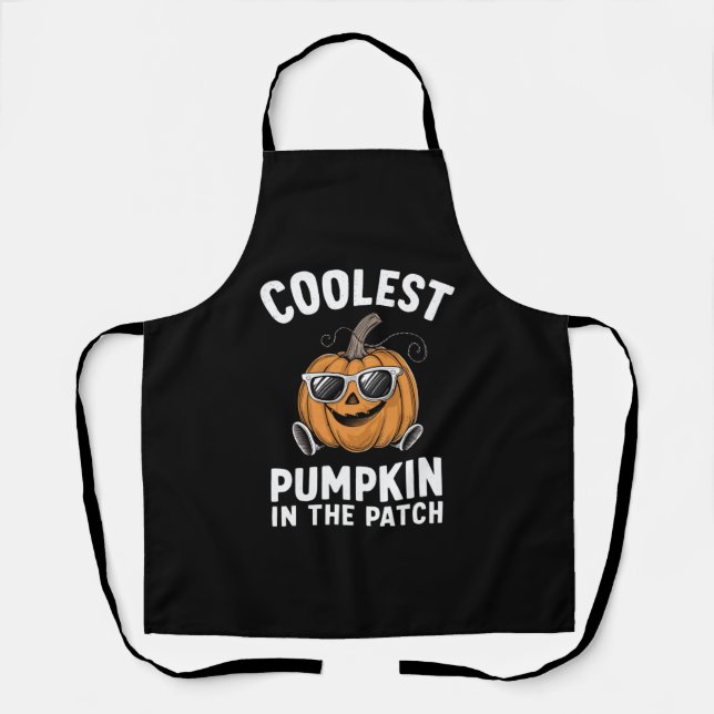 Tablier Citrouille la plus cool du patch Halloween (Recto)