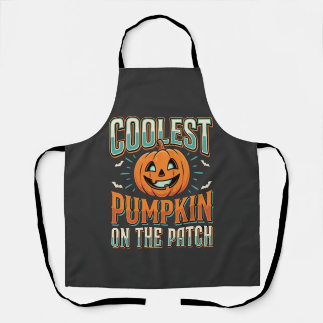 Tablier Citrouille la plus cool sur le patch Design Hallow (Recto)
