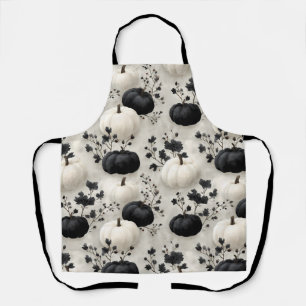 Tablier Citrouille noir et blanc design automne