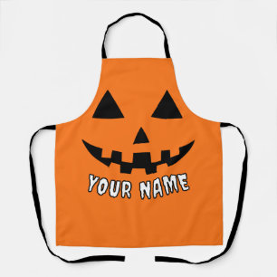 Tablier Citrouille orange personnalisé Halloween Votre Nom