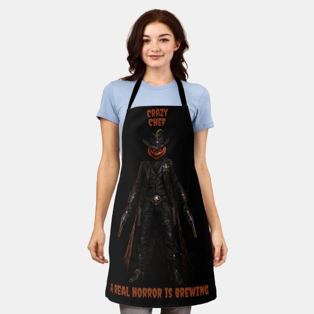 Tablier Citrouille sinistre Sheriff Cowboy Jack-o'-Lantern (Porté)