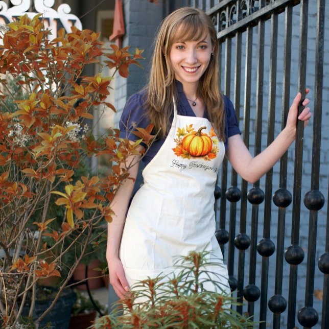 Tablier Citrouille Thanksgiving Custom Fall Kitchen Cadeau (Créateur téléchargé)