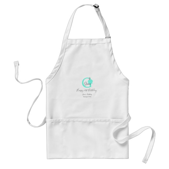 Tablier Citrouille vert automne anniversaire 21e pastel gr (Devant)