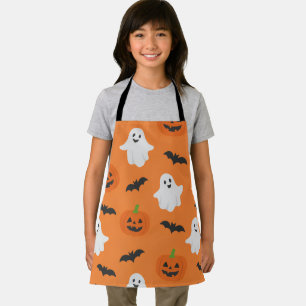 Tablier Citrouilles Chauves-Souris Fantômes Fête d'Hallowe