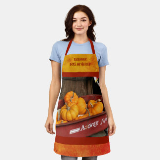 Tablier Citrouilles Dans Wagon Pays Automne Personnalisé