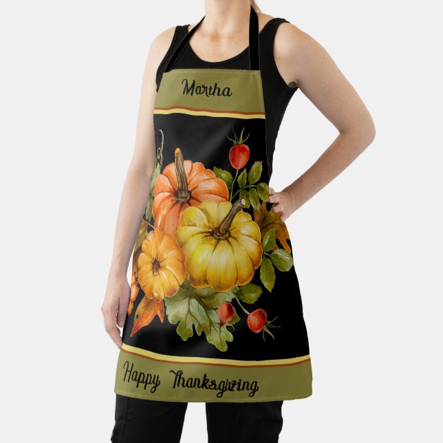 Tablier Citrouilles d'automne et feuilles de chêne personn (Insitu)