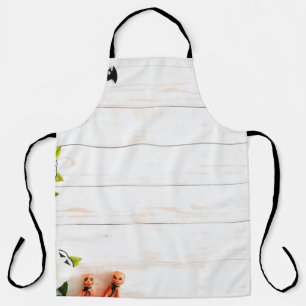 Tablier Citrouilles d'Halloween, chauves-souris, vue sur l