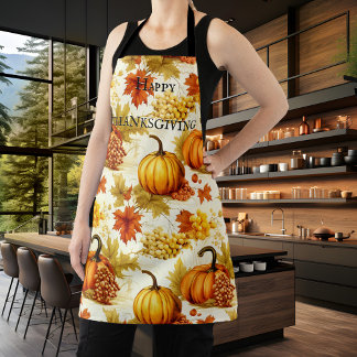Tablier Citrouilles et Bon thanksgiving du raisin