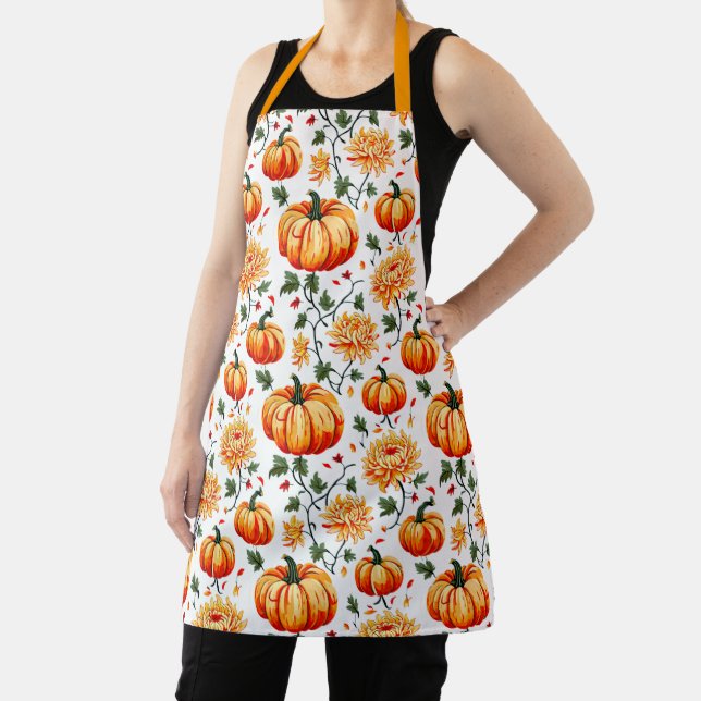 Tablier Citrouilles et chrysanthèmes festifs d'automne (Insitu)