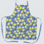 Tablier Citrus citron<br><div class="desc">Joli motif citron aquarelle sur un arrière - plan bleu pour une photo d'été de Vitamine C. Art original de Nic Squirrell.</div>