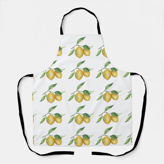 Tablier Citrus Lemons Vert Jaune Jardin Soleil Jardin (Recto)