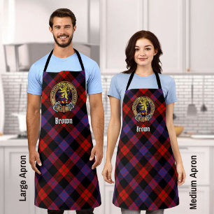 Tablier Clan Brown Crest sur Tartan