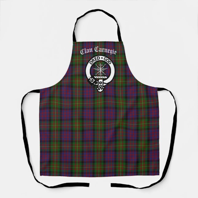 Tablier Clan Carnegie Crest Badge et Tartan (Recto)