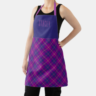 Tablier Clan Chef Mode Tartan Violet Nom du plan