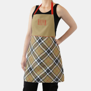 Tablier Clan Chef Thomson Camel Tartan Plaid Name