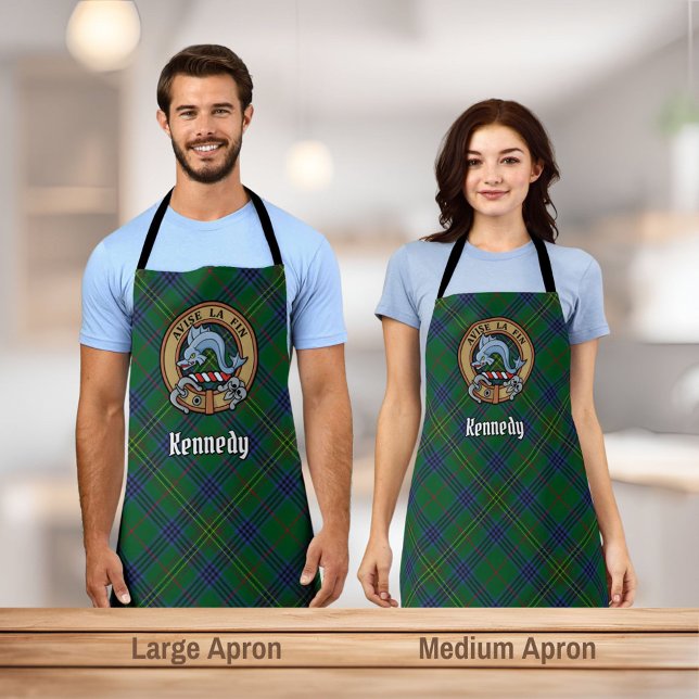 Tablier Clan Kennedy Crest sur Tartan (Créateur téléchargé)