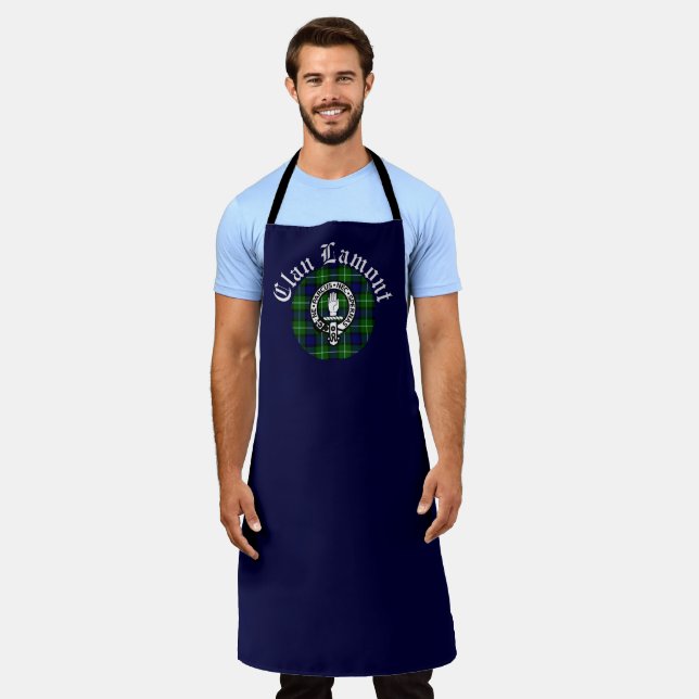 Tablier Clan Lamont Crest & Tartan personnalisable (Porté)