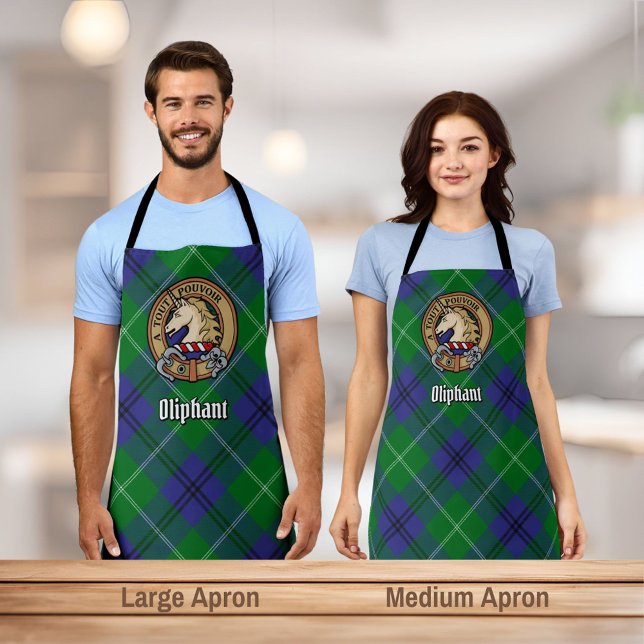 Tablier Clan Oliphant Crest sur Tartan Apron (Créateur téléchargé)