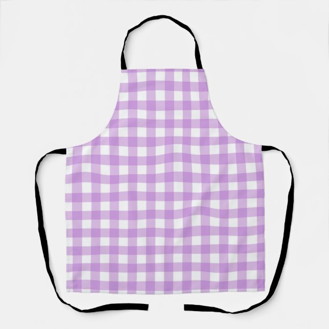 Tablier Classic En vichy Vérifier Plaid Motif Lilac (Recto)