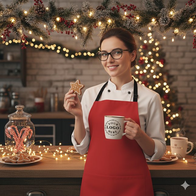 Tablier Classic Festive Charm Christmas Red Apron (Classic Festive Charm Christmas Red Apron)
