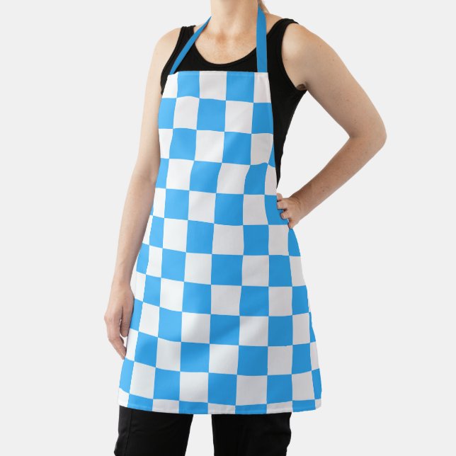 Tablier Classic light blue checkerboard  (Insitu)