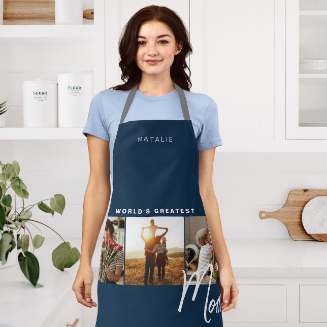 Tablier Classic Navy Blue Photo Chef Apron (Créateur téléchargé)