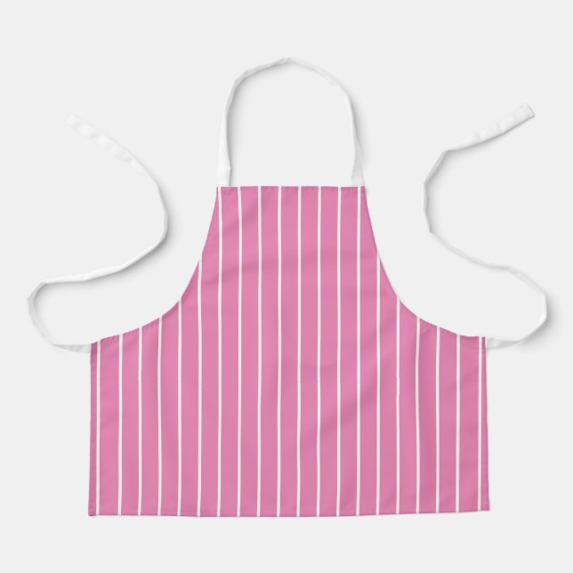 Tablier Classique Cute Chic Rose et Blancs minces (Recto)