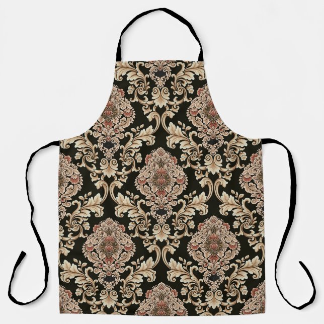 Tablier classique damask jacquard motif avec cadre abstrai (Recto)
