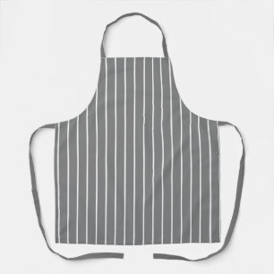 Tablier Classique moderne gris foncé et fines rayures blan
