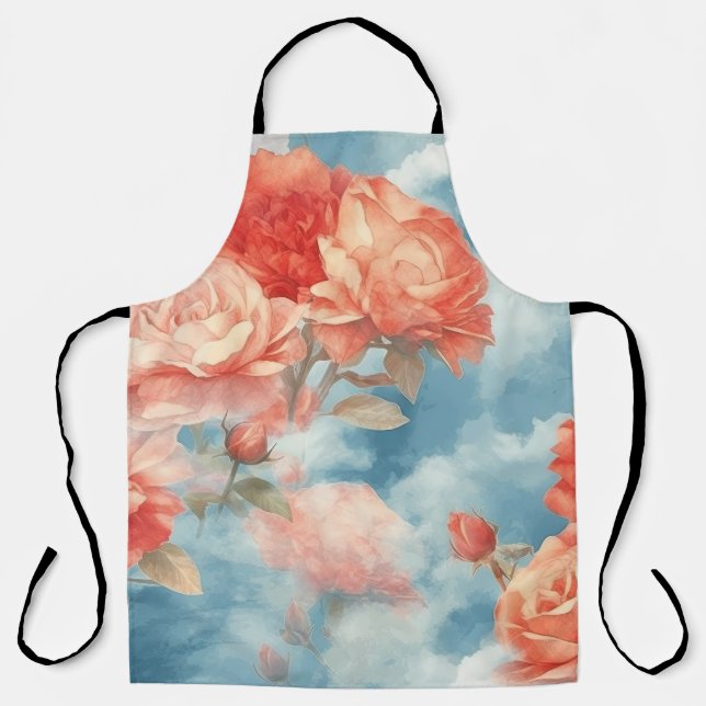 Tablier Classiques - Roses roses et rouges angéliques dans (Recto)
