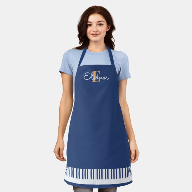 Tablier Clavier de Piano Musique Clavier Musical Monogramm (Porté)
