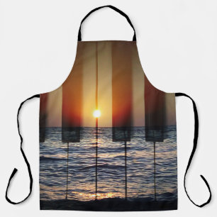 Tablier Clavier de piano Sunset : Greek Island Romance
