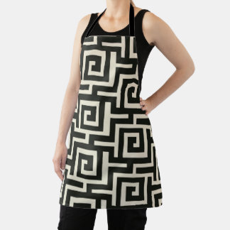 Tablier Clé Grecque Noir