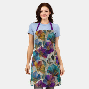 Tablier Clematis violet Art Nouveau