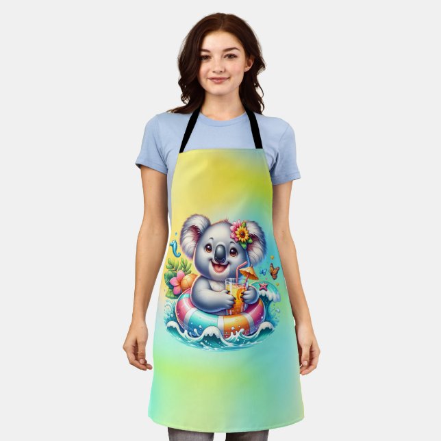 Tablier Clipart de sublimation de koala d'été (Porté)