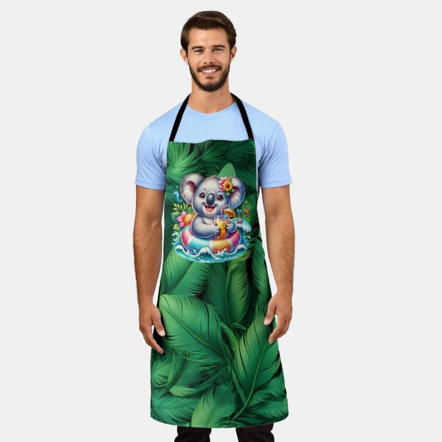 Tablier Clipart de sublimation de koala d'été (Porté)