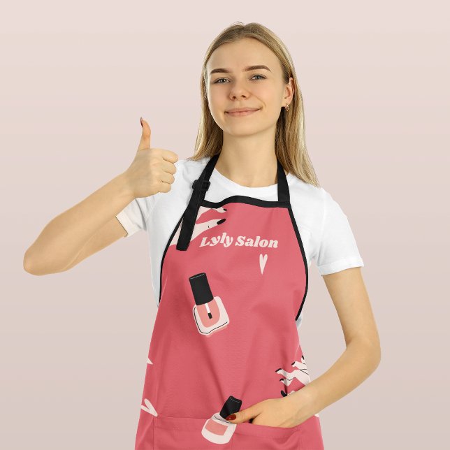 Tablier Clou rose Polonais bouteille Manicuriste Professio (Créateur téléchargé)