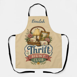 Tablier Club de chasse aux bonnes affaires Cottagecore vin