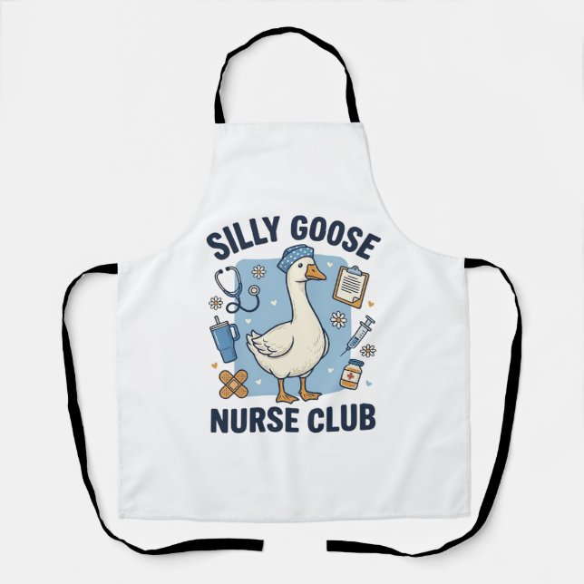 Tablier Club de l'infirmière oie idiote Création vectoriel (Recto)