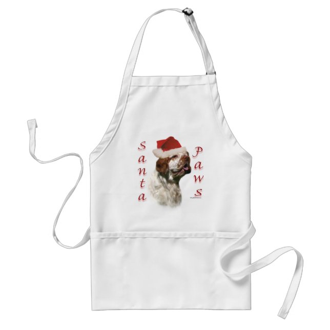 Tablier Clumber Spaniel Père Noël (Devant)