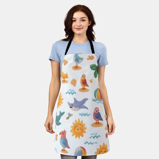 Tablier Coastal Breeze All-Over Print Apron Gift (Porté)