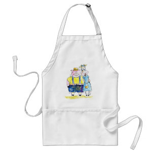 Tablier Cochon et vache blanc mignon