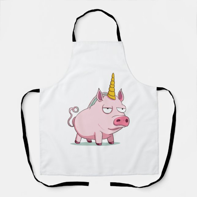 Tablier Cochon mignon - cochon de licorne (Recto)