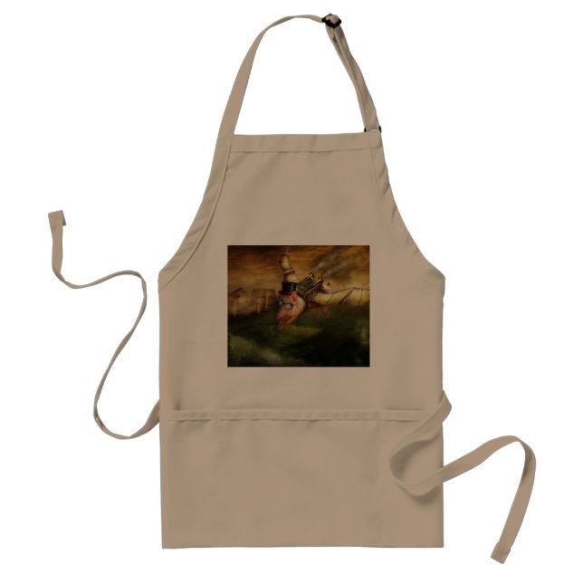 Tablier Cochon Volant - Steampunk - Le porc volant (Devant)